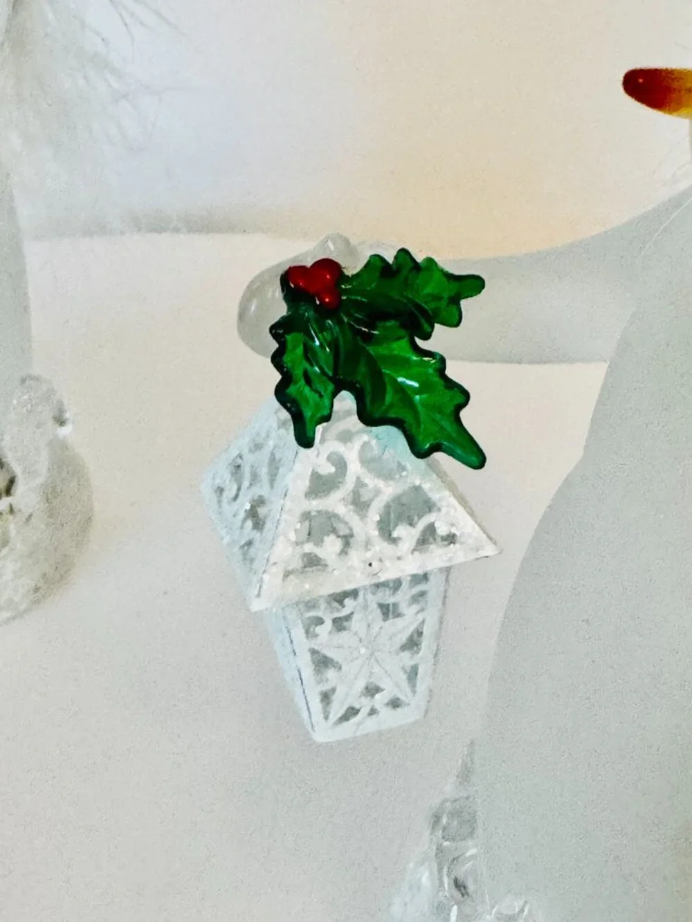 2 JC Penney Home Collection Color Changing Fiber Optic Acrylic Snowman Angel Hol